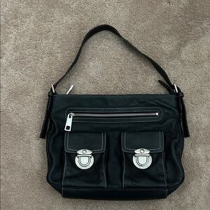 Marc Jacobs 2000s era Black Leather Buckle Shoulder Bag